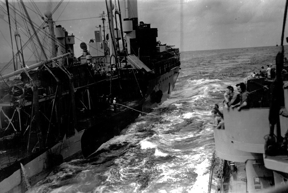 Here, the Willette is refueling at sea.